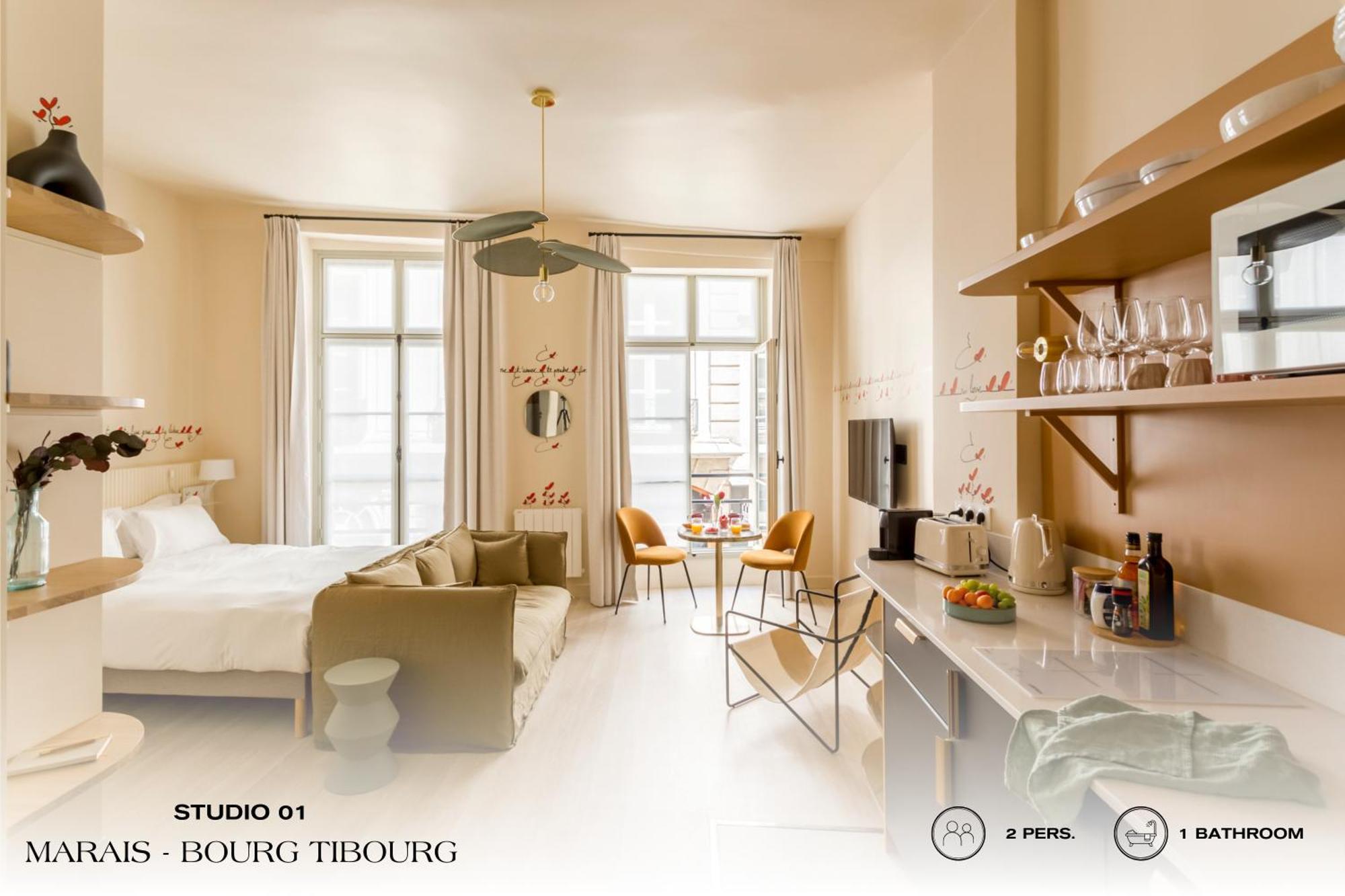Апартаменти Beauquartier - Marais, Bourg Tibourg Париж Екстер'єр фото