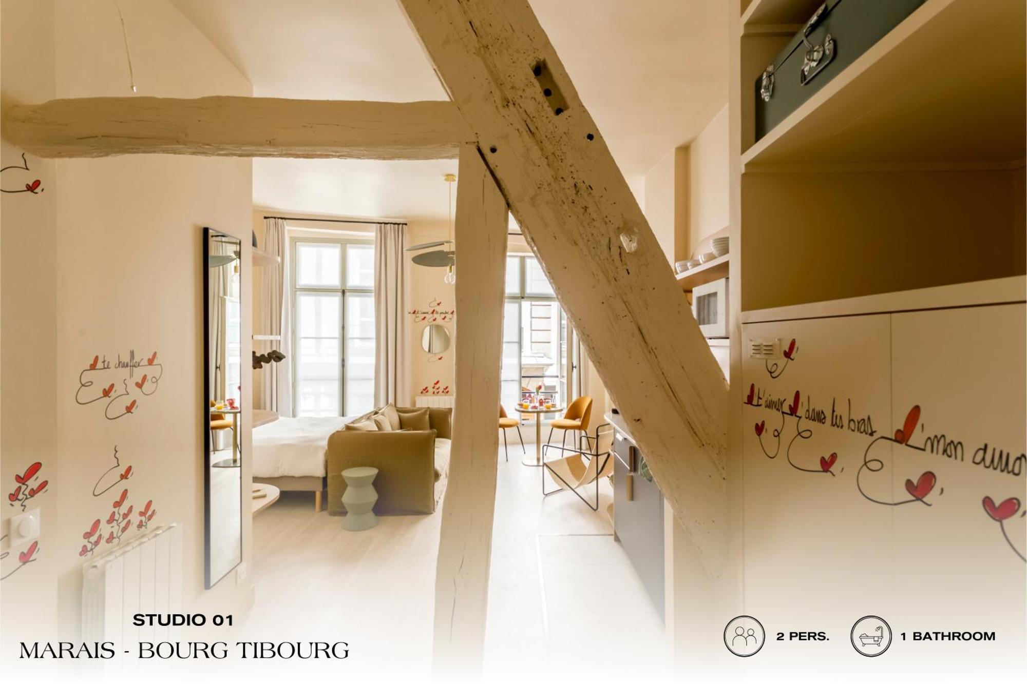 Апартаменти Beauquartier - Marais, Bourg Tibourg Париж Екстер'єр фото